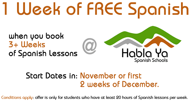 Book 3 or more weeks of Spanish lessons and get 1 week of Spanish for free